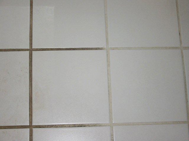Grout clean and stain before